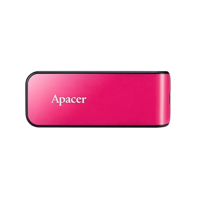 Apacer USB flash disk, USB 2.0, 64GB, AH334, różowy, AP64GAH334P-1, USB A, z wysuwanym złączem