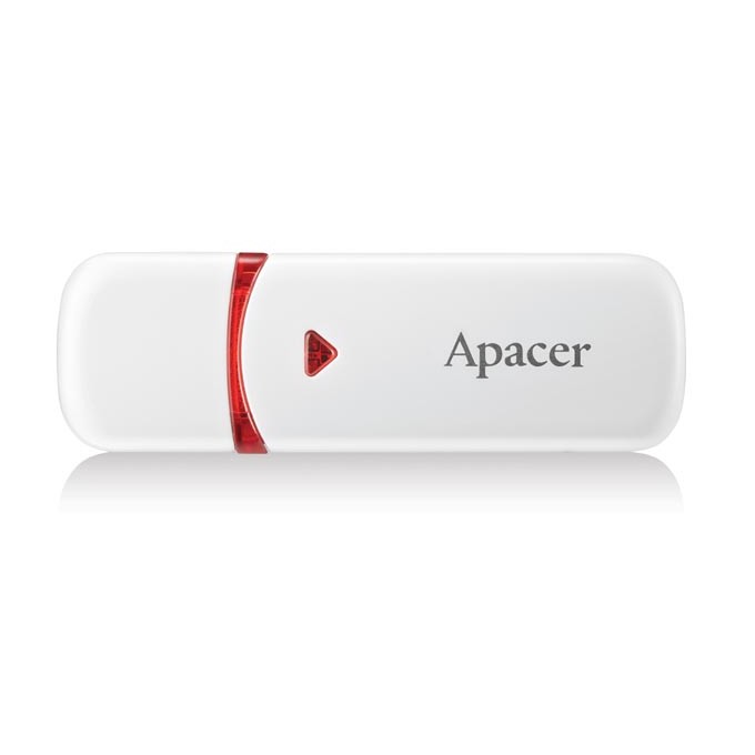 Apacer USB flash disk, USB 2.0, 64GB, AH333, biały, AP64GAH333W-1, USB A, z osłoną