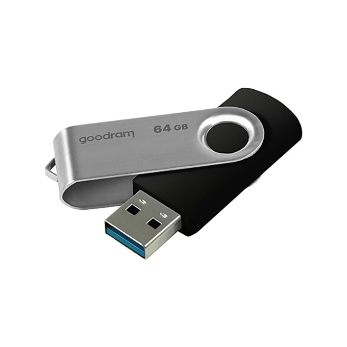 Goodram USB flash disk, USB 3.0, 64GB, UTS3, czarny, UTS3-0640K0R11, USB A, z obrotową osłoną
