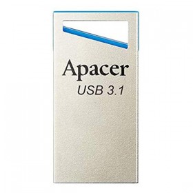 Apacer USB flash disk, USB 3.0, 128GB, AH155, srebrny, AP128GAH155U-1, USB A, z oczkiem na brelok