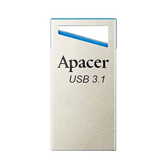 Apacer USB flash disk, USB 3.0, 128GB, AH155, srebrny, AP128GAH155U-1, USB A, z oczkiem na brelok
