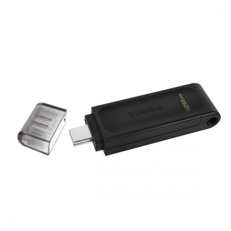 Kingston USB flash disk, USB 3.0, 128GB, DataTraveler 70, czarny, DT70/128GB, USB C