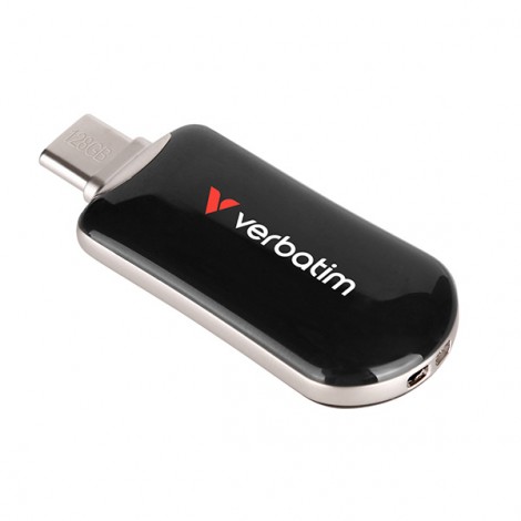Verbatim USB flash disk, USB C, 128GB, Plectra, czarny, 30225, USB C