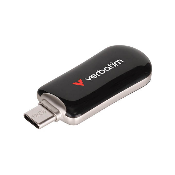 Verbatim USB flash disk, USB C, 128GB, Plectra, czarny, 30225, USB C