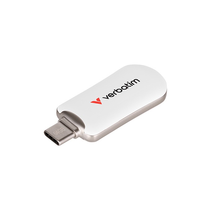 Verbatim USB flash disk, USB C, 64GB, Plectra, biały, 30228, USB C