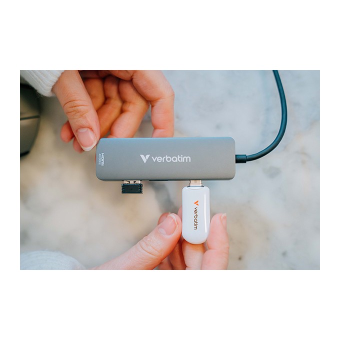 Verbatim USB flash disk, USB C, 128GB, Plectra, biały, 30229, USB C