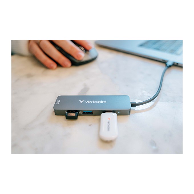 Verbatim USB flash disk, USB C, 256GB, Plectra, biały, 30230, USB C