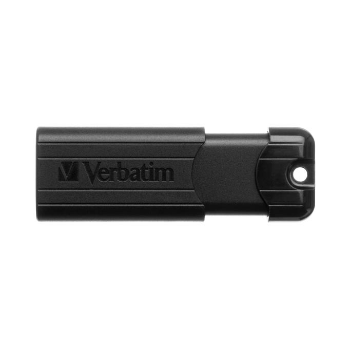 Verbatim USB flash disk, USB 3.0, 64GB, PinStripe, Store N Go, czarny, 49318, USB A, z wysuwanym złączem
