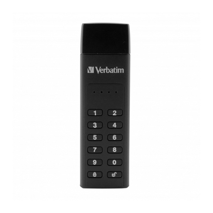 Verbatim USB flash disk, USB 3.0, 32GB, Keypad Secure, czarny, 49427, 256bitowe szyfrowanie AES, LED złącze USB A