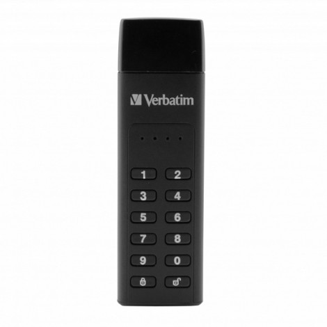 Verbatim USB flash disk, USB 3.0, 128GB, Keypad Secure, czarny, 49432, USB C, 256bitowe szyfrowanie AES, LED