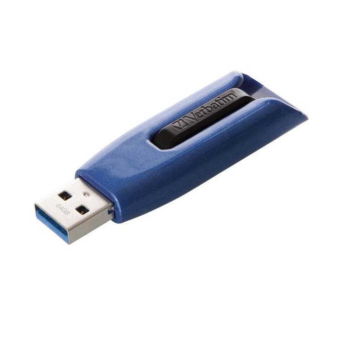 Verbatim USB flash disk, USB 3.0, 64GB, V3 MAX, Store N Go, niebieski, 49807, USB A, z wysuwanym złączem