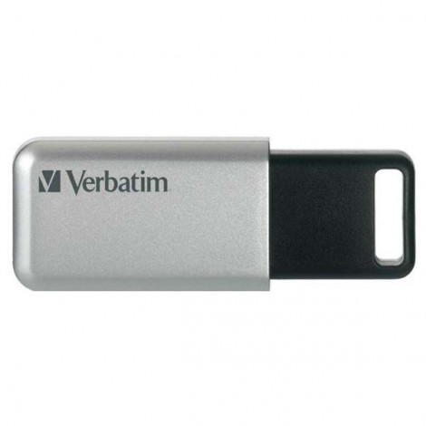 Verbatim USB flash disk, USB 3.0, 64GB, Secure Pro, srebrny, 98666, USB A, szyfrowanie AES 256-bit, wysuwane złącze