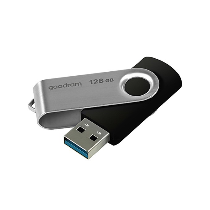 Goodram USB flash disk, USB 3.0, 128GB, UTS3, czarny, UTS3-1280K0R11, USB A, z obrotową osłoną