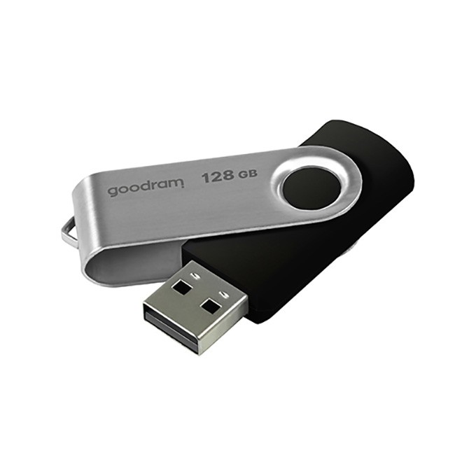 Goodram USB flash disk, USB 2.0, 128GB, UTS2, czarny, UTS2-1280K0R11, USB A, z obrotową osłoną