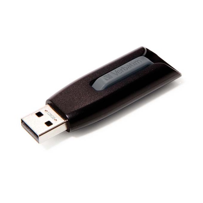Verbatim USB flash disk, USB 3.0, 128GB, V3, Store N Go, czarny, 49189, USB A, z wysuwanym złączem