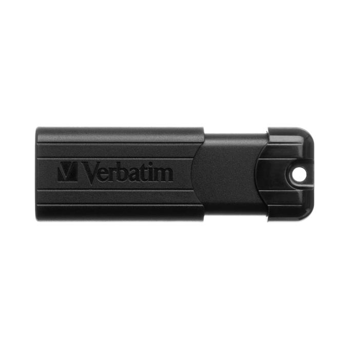 Verbatim USB flash disk, USB 3.0, 128GB, PinStripe, Store N Go, czarny, 49319, USB A, z wysuwanym złączem
