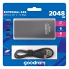 SSD Zewnętrzny Goodram HL100, SSDPR-HL100-02T, 2000GB, szary, 2.5", 450 MB/s-R, USB-C, 420 MB/s-W