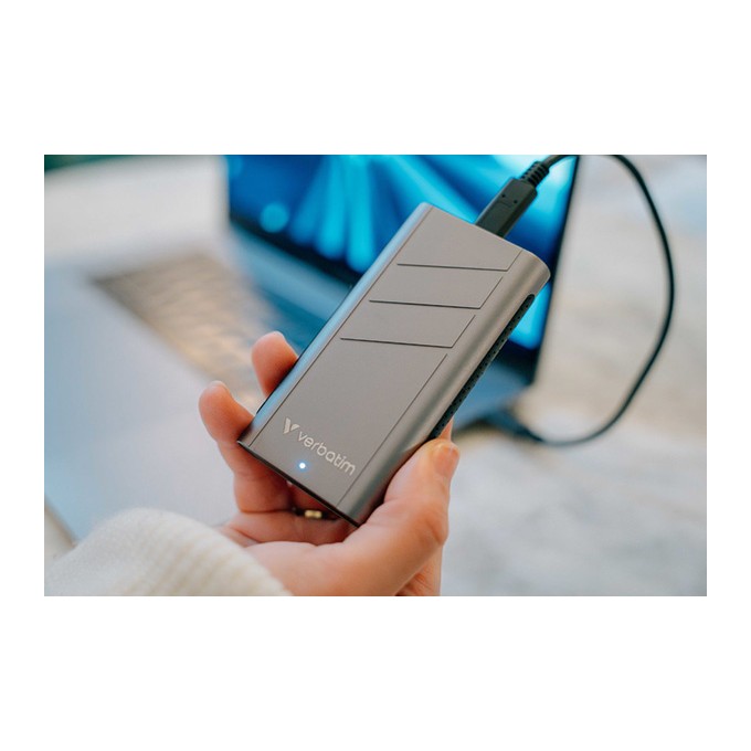 SSD Zewnętrzny Verbatim TurboMetal SSD, 32023, 4000GB, Nero Backup, Srebrny, w zestawie kabel USB-C 20 cm, M.2, 4000 