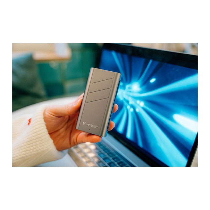 SSD Zewnętrzny Verbatim TurboMetal SSD, 32023, 4000GB, Nero Backup, Srebrny, w zestawie kabel USB-C 20 cm, M.2, 4000 
