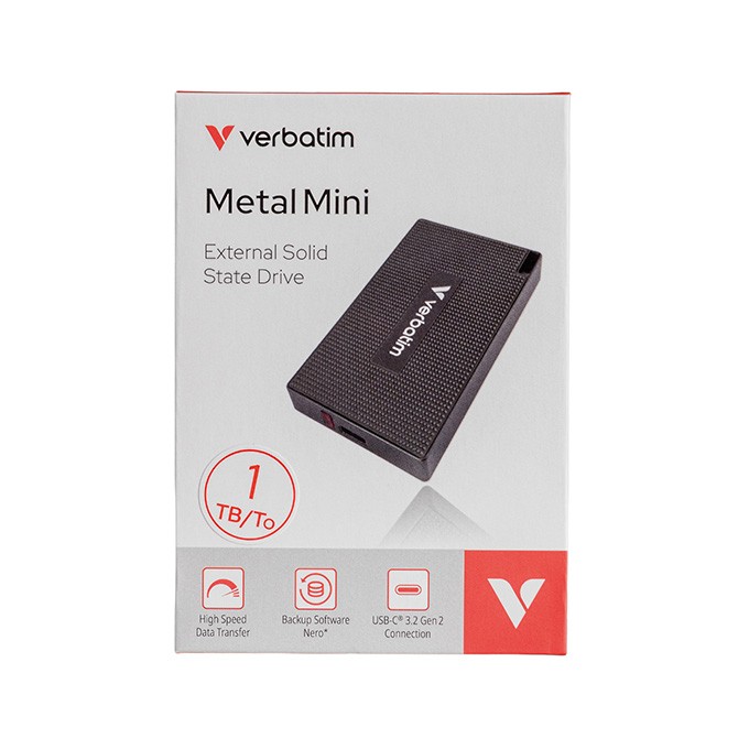SSD Zewnętrzny Verbatim Metal Mini SSD, 32030, 512GB, czarna, 2000 MB/s-R, USB C, 1750 MB/s-W