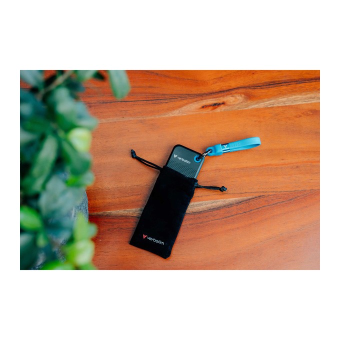 SSD Zewnętrzny Verbatim Pocket SSD Black/Blue, 32191, 1000GB, niebieski, M.2, zawiera kabel USB C, 1000 MB/s-R, USB-C, 