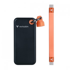 SSD Zewnętrzny Verbatim Pocket SSD Black/Orange, 32197, 2000GB, czarny, M.2, zawiera kabel USB C, 1000 MB/s-R, USB-C, 