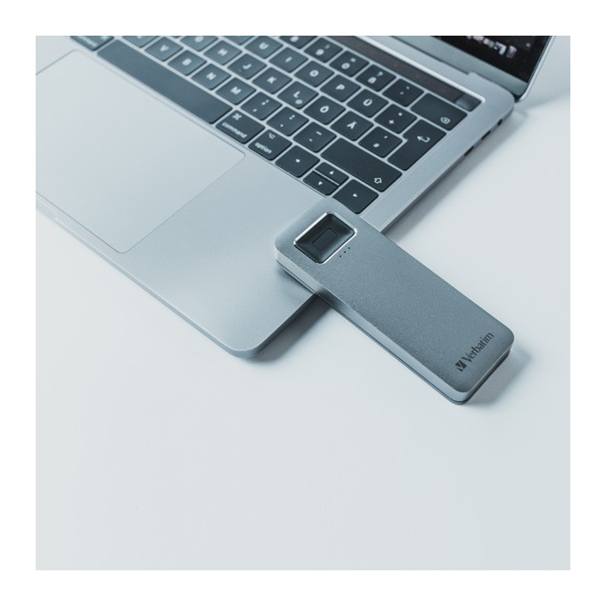 SSD Zewnętrzny Verbatim Executive Fingerprint Secure, 53656, 512GB, szary, szyfrowanie 256-bit AES, 2.5", USB-C, RODO