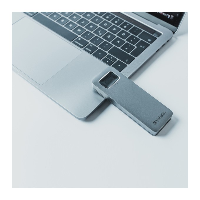 SSD Zewnętrzny Verbatim Executive Fingerprint Secure, 53657, 1000GB, szary, szyfrowanie 256-bit AES, 2.5", USB-C, RODO