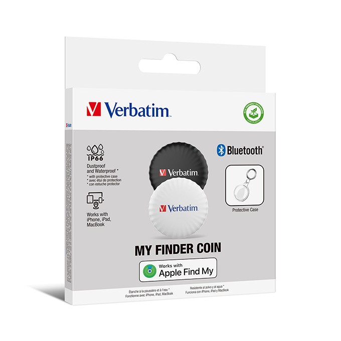 Lokalizator Bluetooth My Finder Coin czarny i biały, 32134, Verbatim