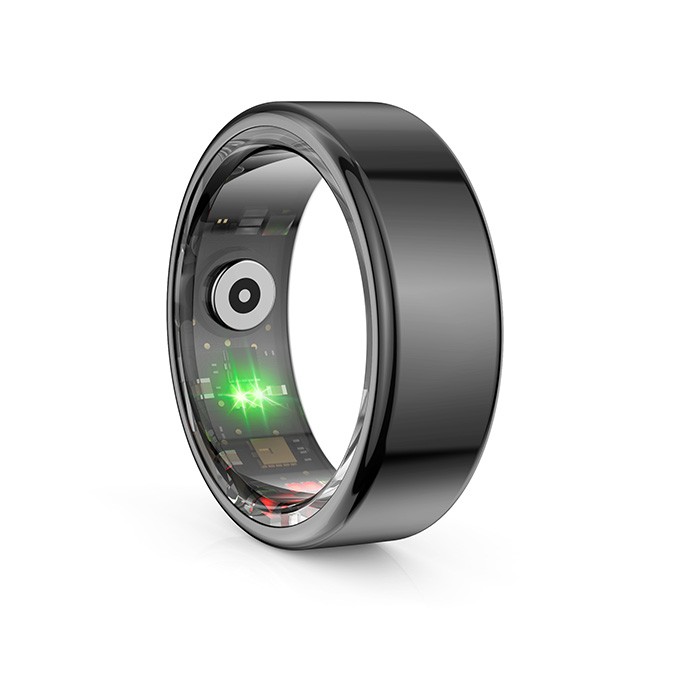 Smart RING czarny, tętno, saturacja, monitor snu, aktywność, roz 8, Powerton