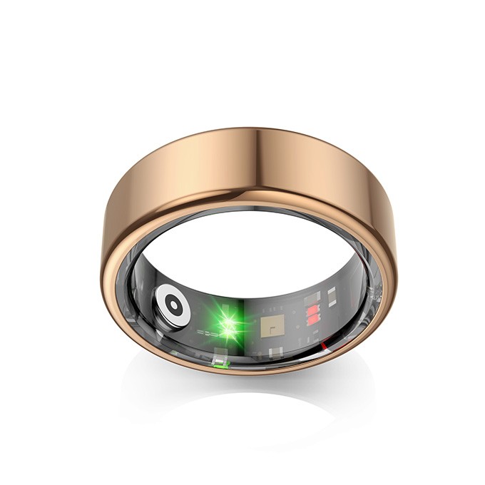 Smart RING złoty, tętno, saturacja, monitor snu, aktywność, roz 8, Powerton