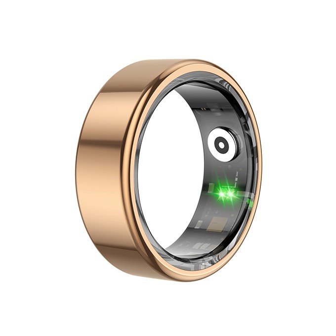 Smart RING złoty, tętno, saturacja, monitor snu, aktywność, roz 8, Powerton