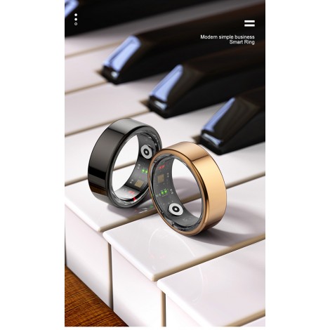 Smart RING czarny, tętno, saturacja, monitor snu, aktywność, roz 9, Powerton