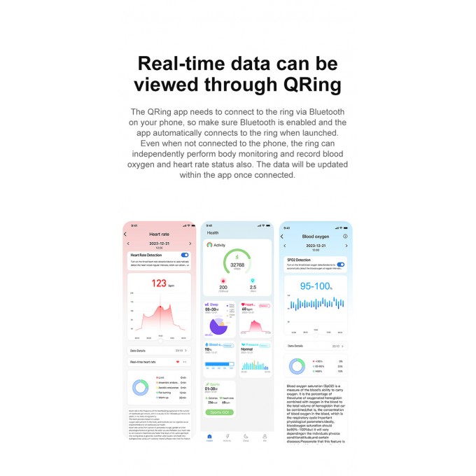 Smart RING czarny, tętno, saturacja, monitor snu, aktywność, roz 9, Powerton