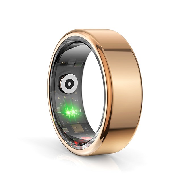 Smart RING złoty, tętno, saturacja, monitor snu, aktywność, roz 9, Powerton