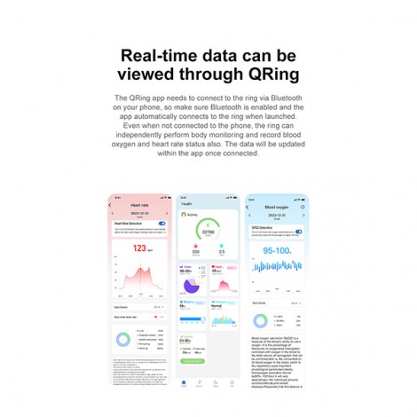 Smart RING złoty, tętno, saturacja, monitor snu, aktywność, roz 10, Powerton