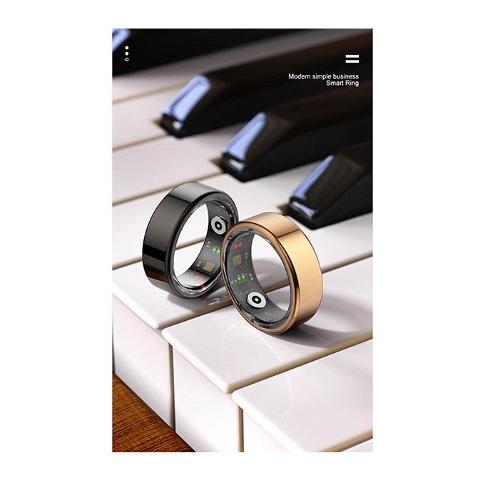 Smart RING czarny, zmierz stres, bicie serca, monitor. snu, roz .12, Powerton