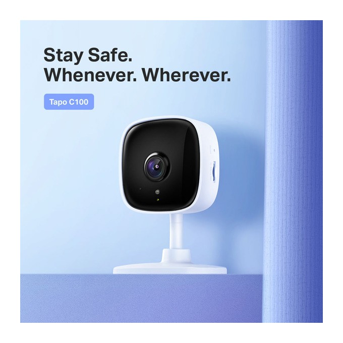 TP-link IP kamera Tapo C100, 1080p, Wifi 2.4 GHz, biała, tryb nocny, alarm, detekcja ruchu