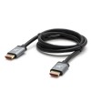 Video Kabel HDMI M - HDMI M, HDMI 2.1 - Ultra High Speed, 1m, pozłacane złącza, aluminiowa obudowa,, szary, Logo 