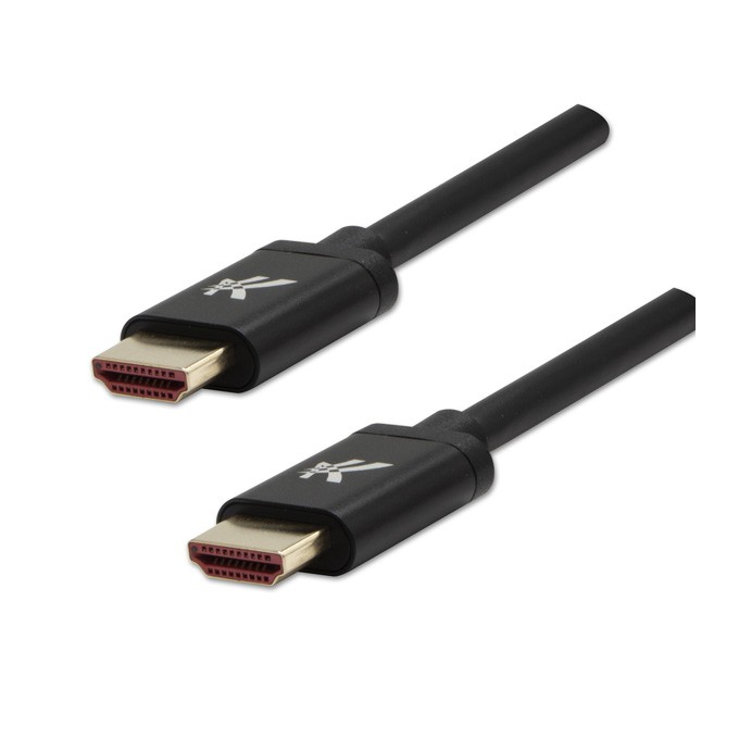 Video Kabel HDMI M - HDMI M, HDMI 2.1 - Ultra High Speed, 1m, pozłacane złącza, aluminiowa obudowa,, czarny, Logo 