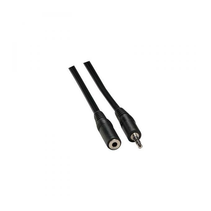 Przedłużacz do kabli audio Jack (3,5mm) M - Jack (3,5mm) F, 1.5m, czarna, Logo blistr