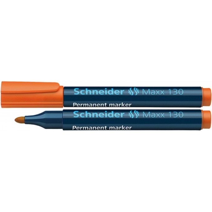 Marker permanentny SCHNEIDER Maxx 130, okrągły, 1-3mm, pomarańczowy