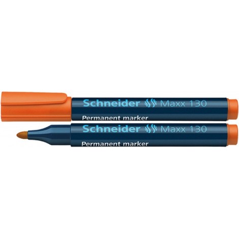 Marker permanentny SCHNEIDER Maxx 130, okrągły, 1-3mm, pomarańczowy
