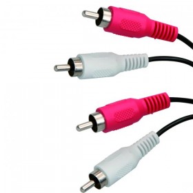 Audio Kabel 2x Cinch M - 2x Cinch M, 0.5m, czarna