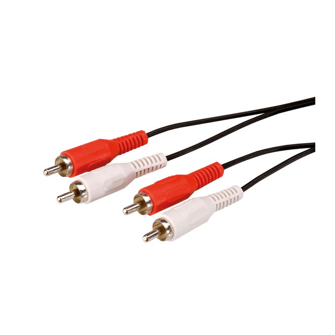 Audio Kabel 2x CINCH M - 2x CINCH M, 1.5m, czarna, Logo blistr