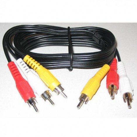 Video Kabel 3x CINCH M - 3x CINCH M, 2m, czarna