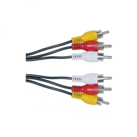 Video Kabel 3x CINCH M - 3x CINCH M, 2m, czarna