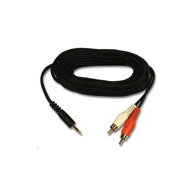 Audio Kabel Jack (3,5mm) M - 2x CINCH M, 10m, czarna