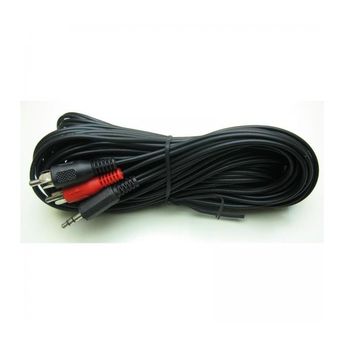Audio Kabel Jack (3,5mm) M - 2x CINCH M, 10m, czarna