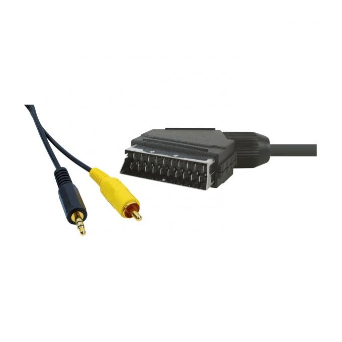 Video Kabel SCART M - CINCH M + Jack (3.5mm) M, 5m, czarny, EOL